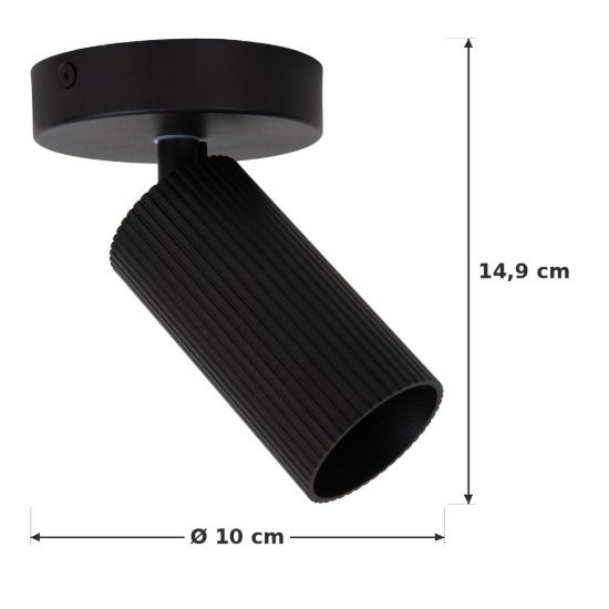 Faretto da soffitto rigato per soggiorno orientabile moderno nero