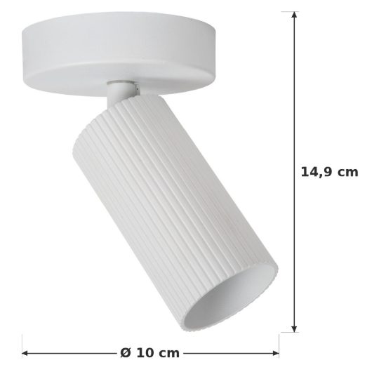Faretto da soffitto rigato per salotto orientabile moderno bianco
