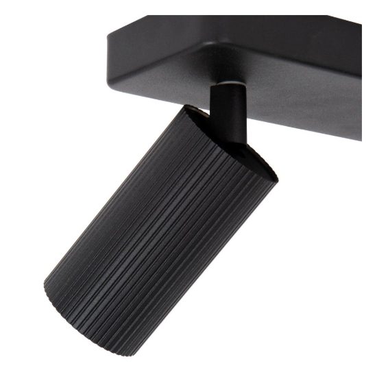 Plafoniera con 2 faretti rigati orientabili moderna nero