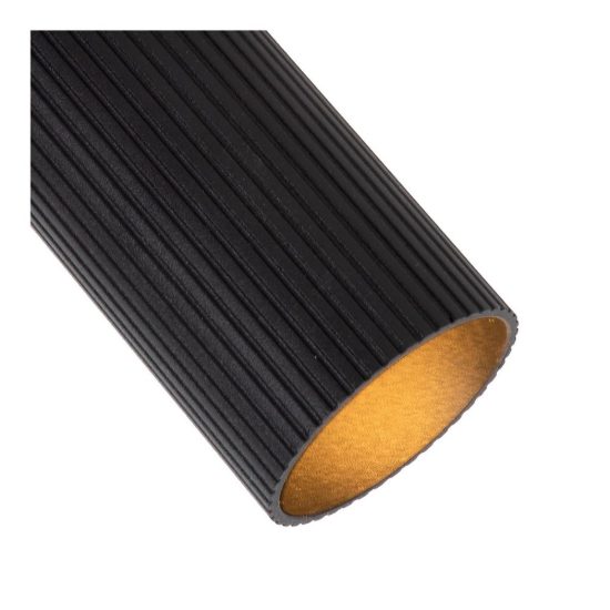 Plafoniera con 2 faretti rigati orientabili moderna nero