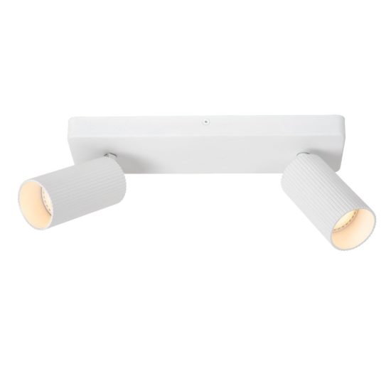 Plafoniera con 2 faretti rigati orientabili moderna bianco
