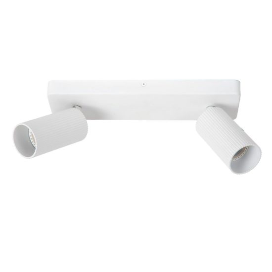 Plafoniera con 2 faretti rigati orientabili moderna bianco