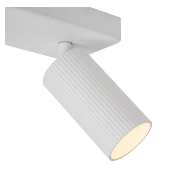 Plafoniera con 2 faretti rigati orientabili moderna bianco