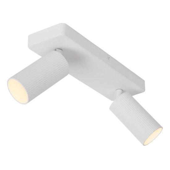 Plafoniera con 2 faretti rigati orientabili moderna bianco