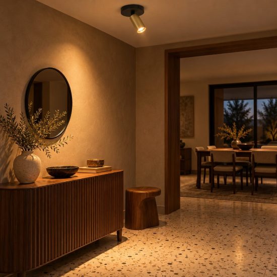 Faretto da soffitto a tubo sottile per sala da pranzo orientabile moderno oro nero