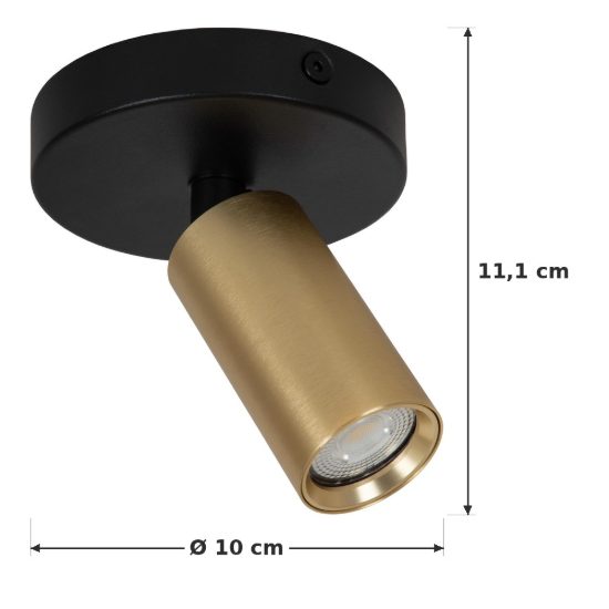 Faretto da soffitto a tubo sottile per sala da pranzo orientabile moderno oro nero