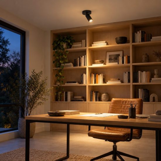Faretto da soffitto a tubo sottile per soggiorno orientabile moderno nero