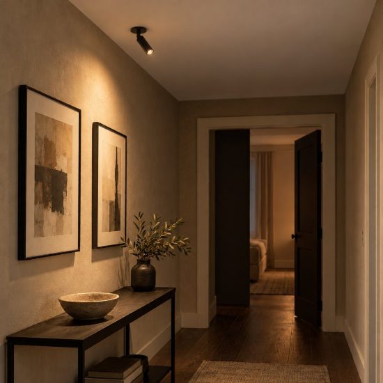 Faretto da soffitto a tubo per soggiorno orientabile moderno nero