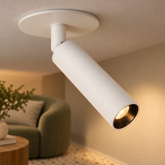 Faretto da soffitto a tubo per salotto orientabile moderno bianco