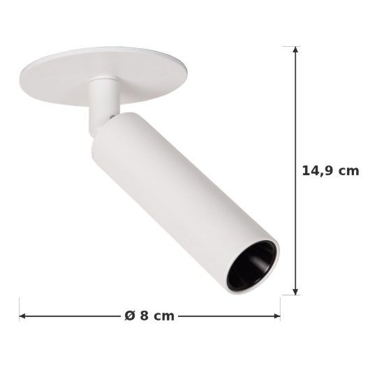 Faretto da soffitto a tubo per salotto orientabile moderno bianco