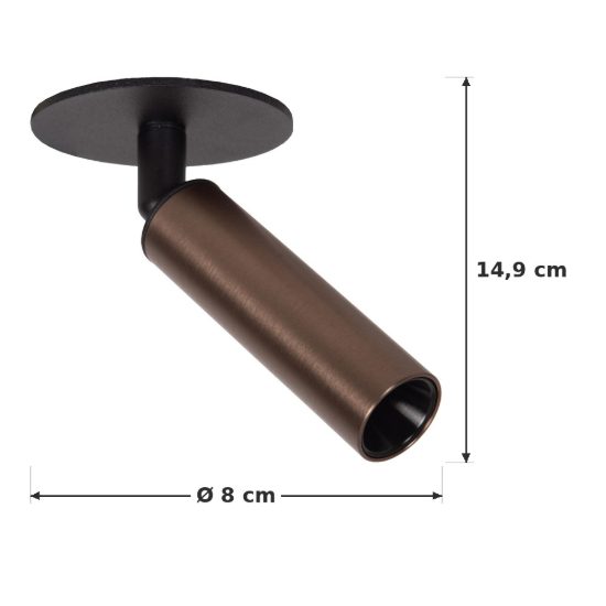 Faretto da soffitto a tubo per salotto orientabile moderno caffe nero