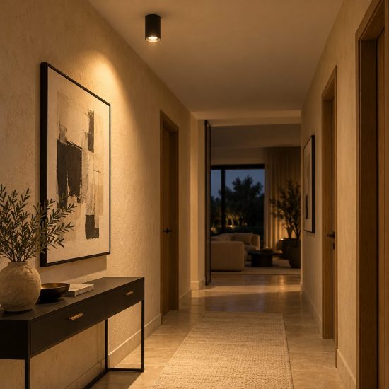 Faretto da soffitto cilindrico per soggiorno moderno nero oro