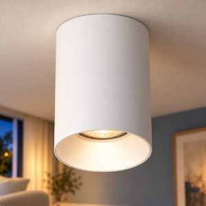 Faretto da soffitto cilindrico per salotto moderno bianco oro