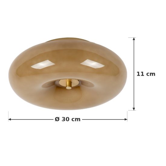 Plafoniera rotonda contemporanea tortora oro