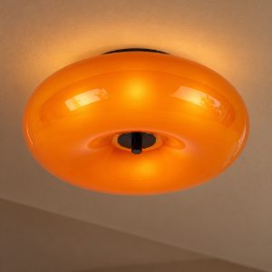 Plafoniera rotonda moderna arancione nero