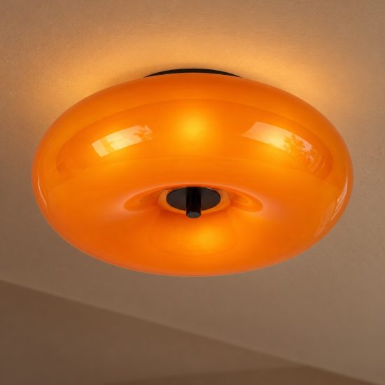 Plafoniera rotonda moderna arancione nero