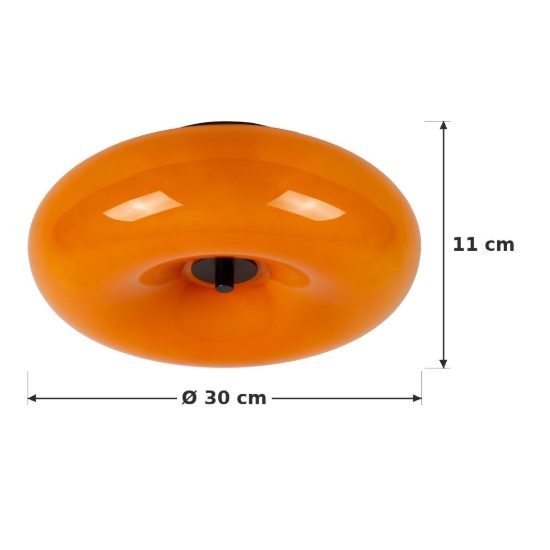 Plafoniera rotonda moderna arancione nero