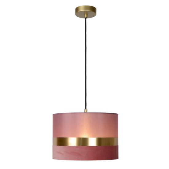 Lampadario a sospensione a cilindro per sala da pranzo contemporaneo rosa oro