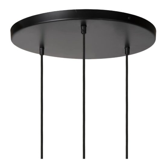 Lampadario a sospensione con 3 pendenti per sala da pranzo moderno naturale nero