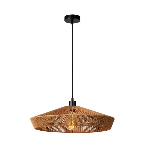 Lampadario a sospensione piccolo conico per sala da pranzo moderno naturale nero