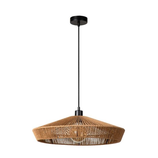 Lampadario a sospensione piccolo conico per sala da pranzo moderno naturale nero