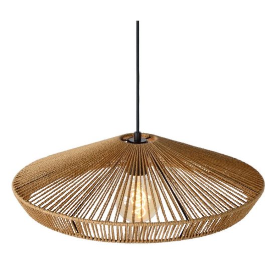 Lampadario a sospensione piccolo conico per sala da pranzo moderno naturale nero