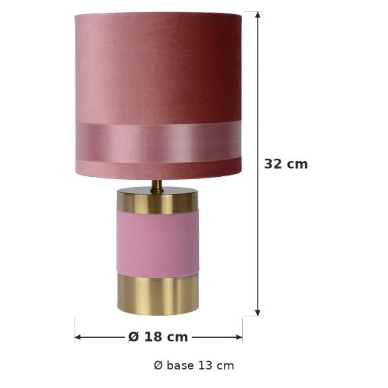 Abat-jour a cilindro per comodino contemporaneo rosa oro con base cilindrica
