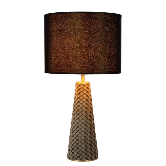 Lampada da tavolo a cilindro per soggiorno contemporanea nero grigio