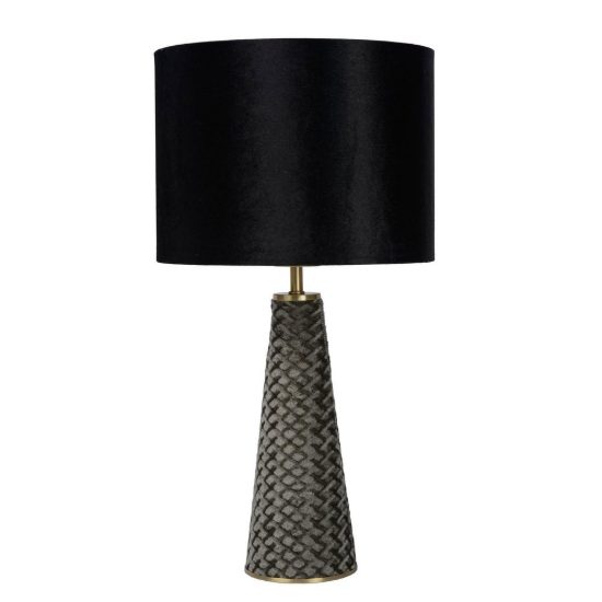 Lampada da tavolo a cilindro per soggiorno contemporanea nero grigio