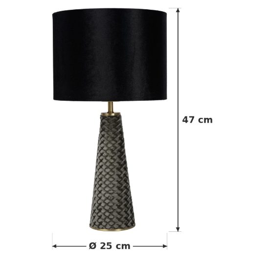 Lampada da tavolo a cilindro per soggiorno contemporanea nero grigio
