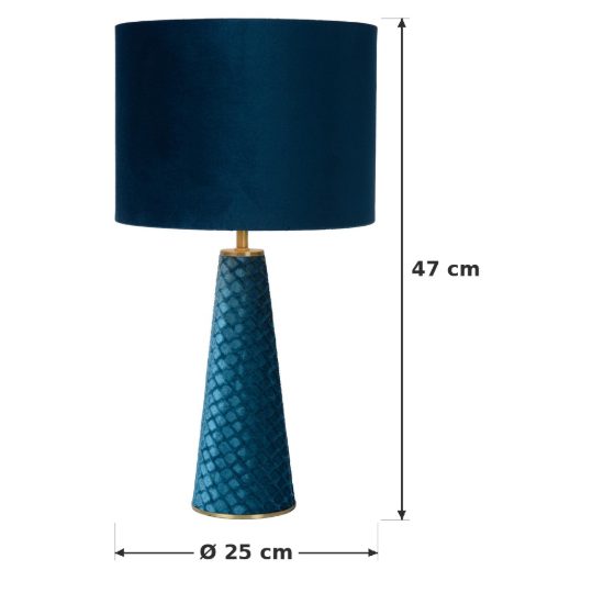 Lampada da tavolo a cilindro per salotto contemporanea turchese oro