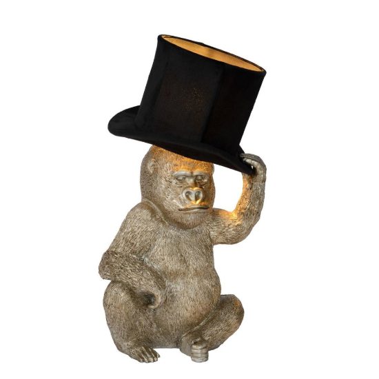 Lampada da tavolo per soggiorno contemporanea nero oro a forma di gorilla