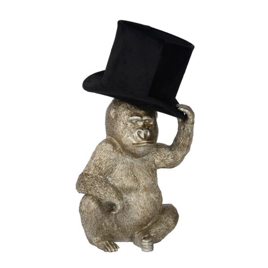 Lampada da tavolo per soggiorno contemporanea nero oro a forma di gorilla