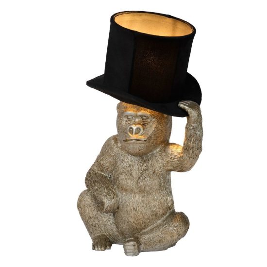 Lampada da tavolo per soggiorno contemporanea nero oro a forma di gorilla