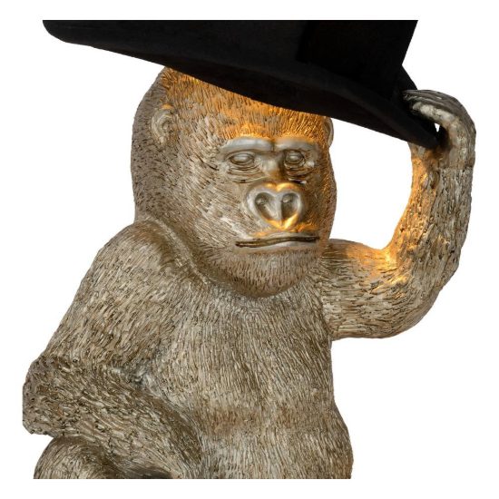 Lampada da tavolo per soggiorno contemporanea nero oro a forma di gorilla
