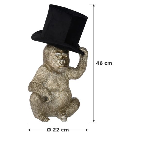 Lampada da tavolo per soggiorno contemporanea nero oro a forma di gorilla