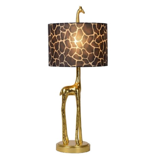Lampada da tavolo per sala da pranzo contemporanea oro marrone a forma di giraffa