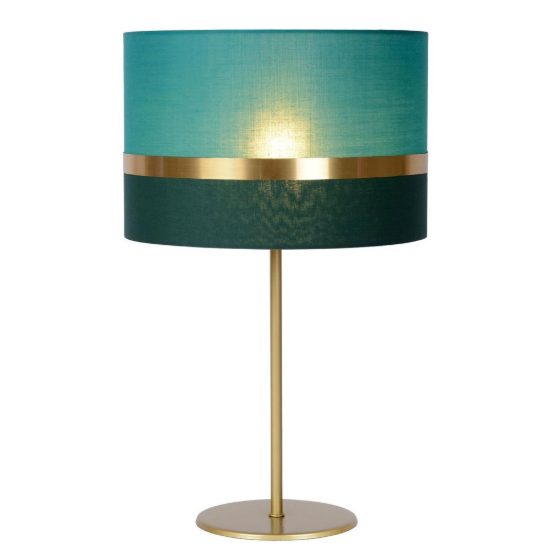 Lampada da tavolo a cilindro per soggiorno contemporanea verde oro