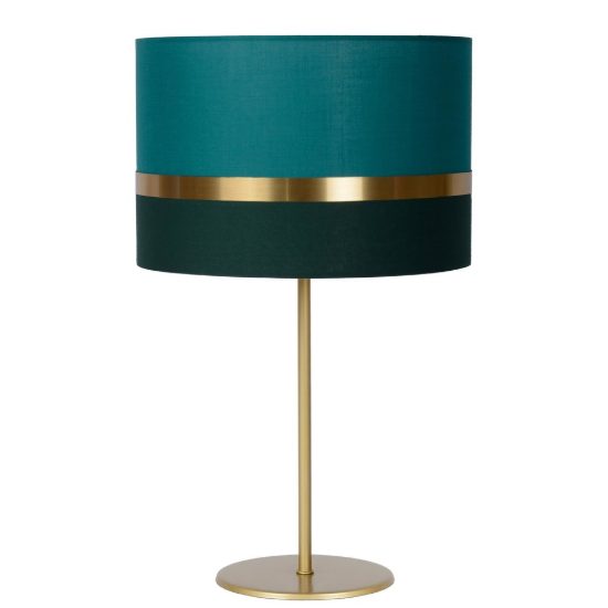 Lampada da tavolo a cilindro per soggiorno contemporanea verde oro