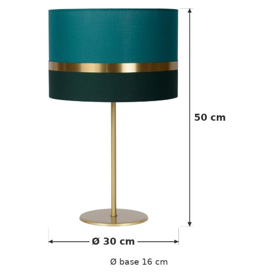 Lampada da tavolo a cilindro per soggiorno contemporanea verde oro