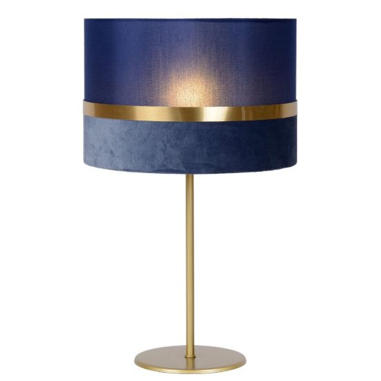 Lampada da tavolo a cilindro per sala da pranzo contemporanea blu oro