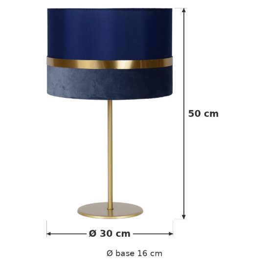 Lampada da tavolo a cilindro per sala da pranzo contemporanea blu oro
