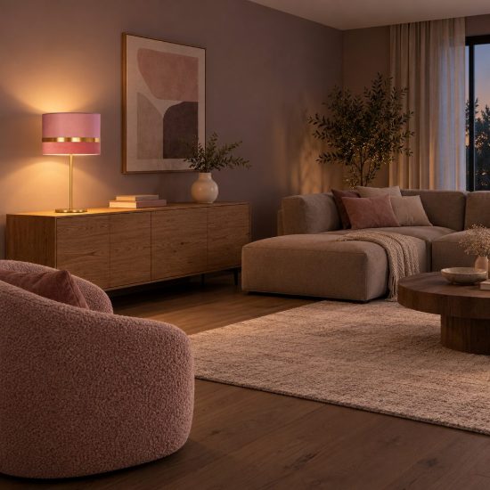 Lampada da tavolo a cilindro per soggiorno contemporanea rosa oro
