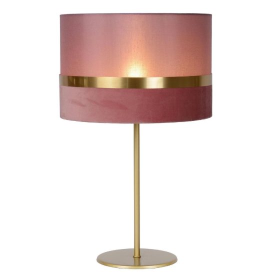 Lampada da tavolo a cilindro per soggiorno contemporanea rosa oro