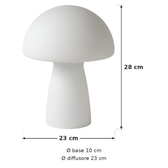 Abat-jour a fungo per comodino moderno opalino