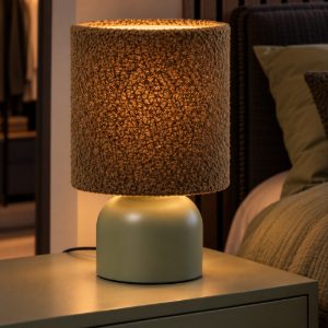 Abat-jour a cilindro per comodino moderno verde nero