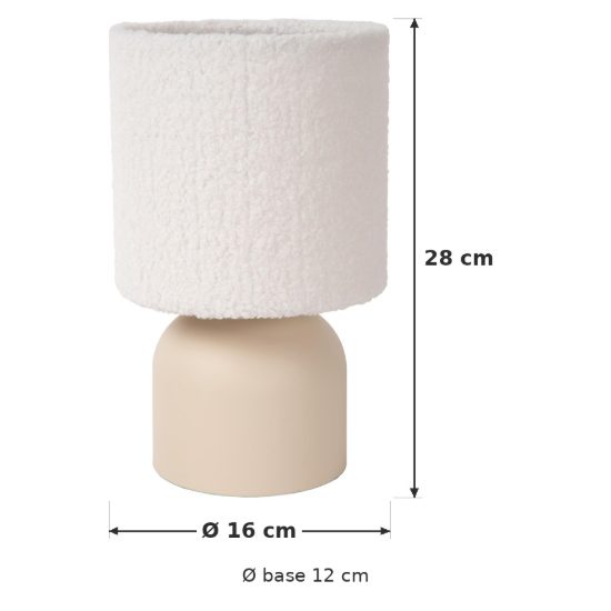 Abat-jour a cilindro per comodino moderno crema nero