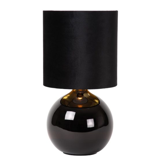 Lampada da tavolo a cilindro per soggiorno contemporanea nero