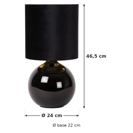 Lampada da tavolo a cilindro per soggiorno contemporanea nero