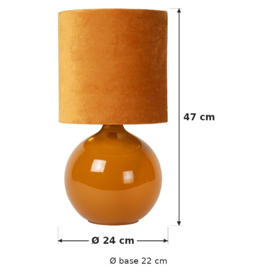 Lampada da tavolo a cilindro per salotto contemporanea giallo ocra